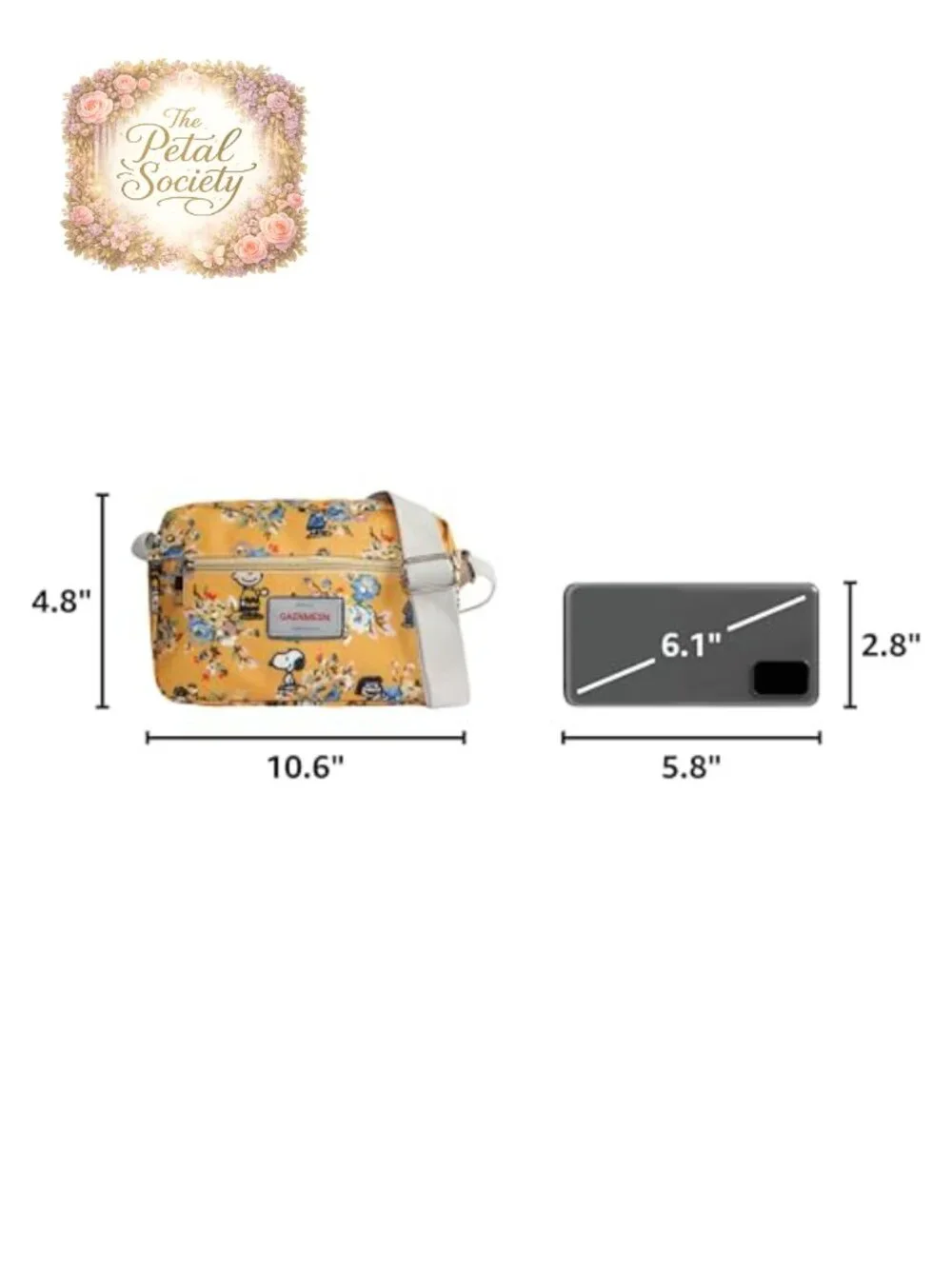 Lightweight Crossbody Bag with Water Resistant Oilcloth Fabric, Everyday